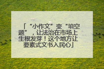 “小作文”变“填空题”，让法治在市场上生根发芽！这个地方让要素式文书入民心